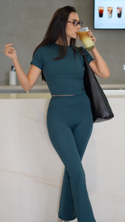 Leggings de basta ancha - Midnight Green
