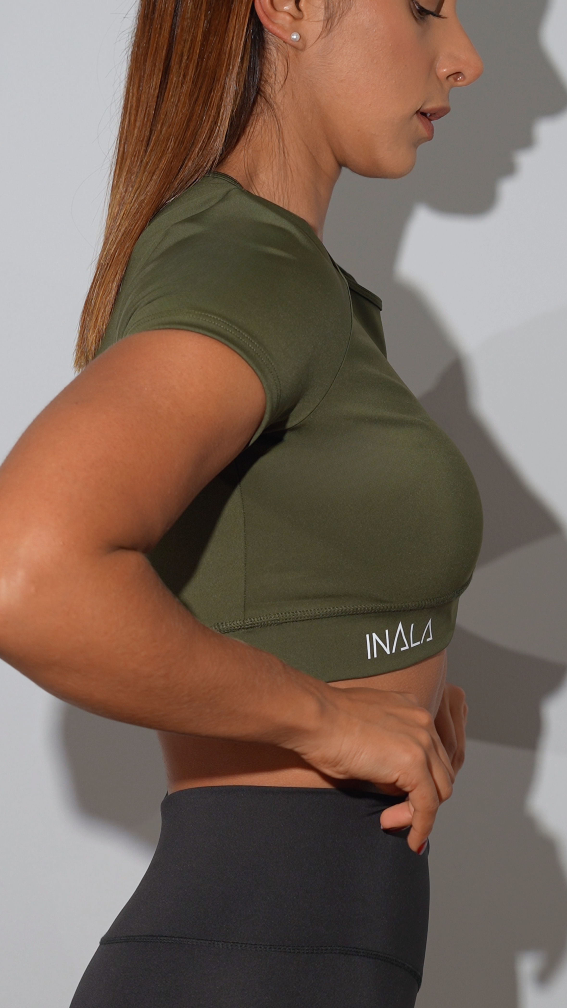Sculpt Me -Crop Top- Dark Green