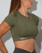 Sculpt Me -Crop Top- Dark Green