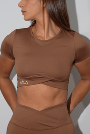 Sculpt Me Crop Top- Espresso