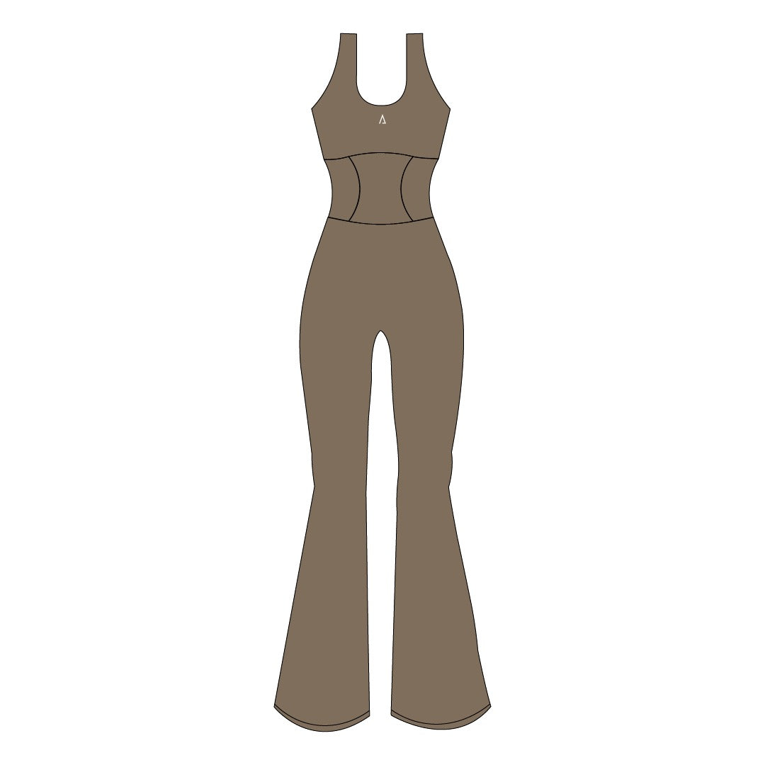 Flare Unitard (Enterizo) - Deep Taupe