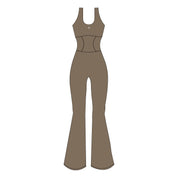 Flare Unitard (Enterizo) - Deep Taupe