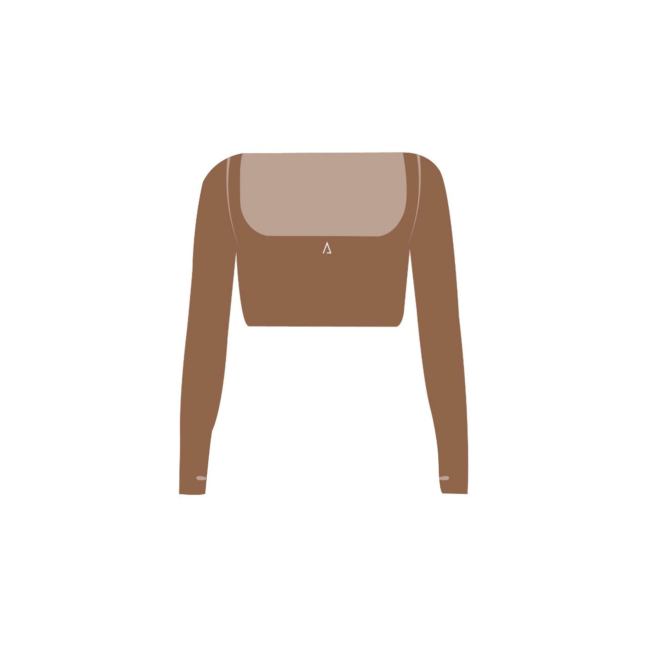 Flow Crop Top de manga larga- Espresso