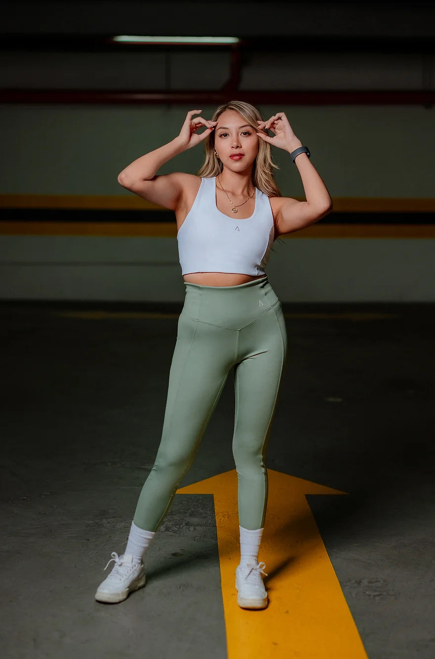 Pocket Leggings de cintura alta-Pastel Green