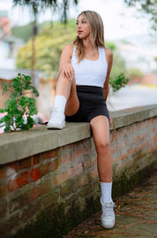 Pocket Shorts de cintura alta-Black