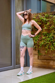 Feeling Powerful Biker Shorts- Pastel Green