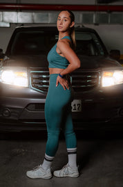 Pocket Leggings de cintura alta-Teal Blue