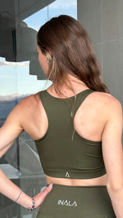 Feeling Powerful -Sports Bra-Dark Green