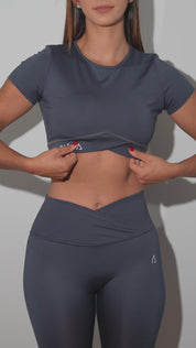 Sculpt Me Crop Top- Espresso