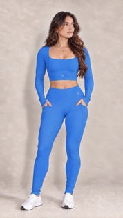 Dynamic Leggings con bolsillos laterales- Electric Blue