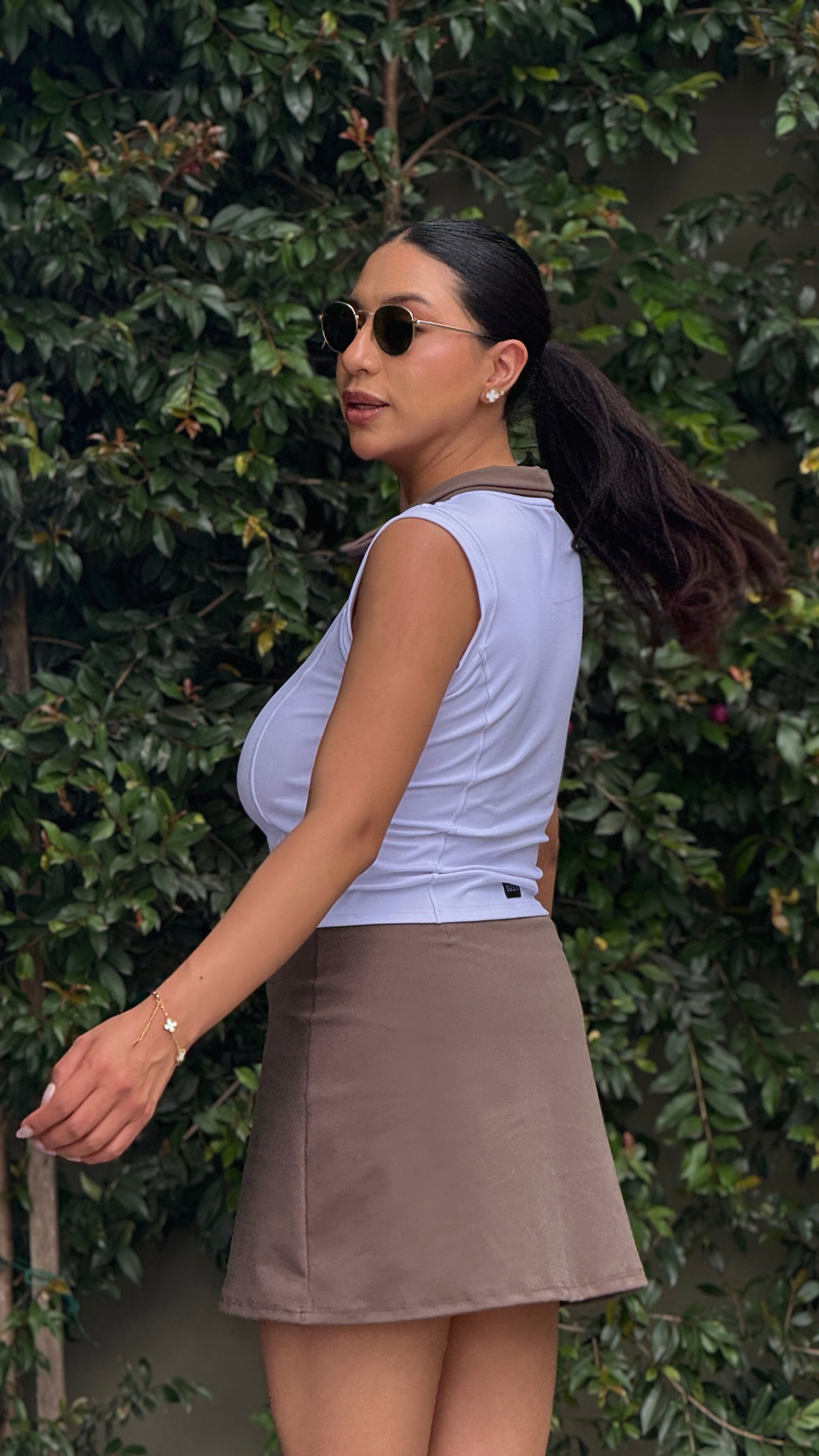 Soft A Skirt (Falda Short) - Deep Taupe