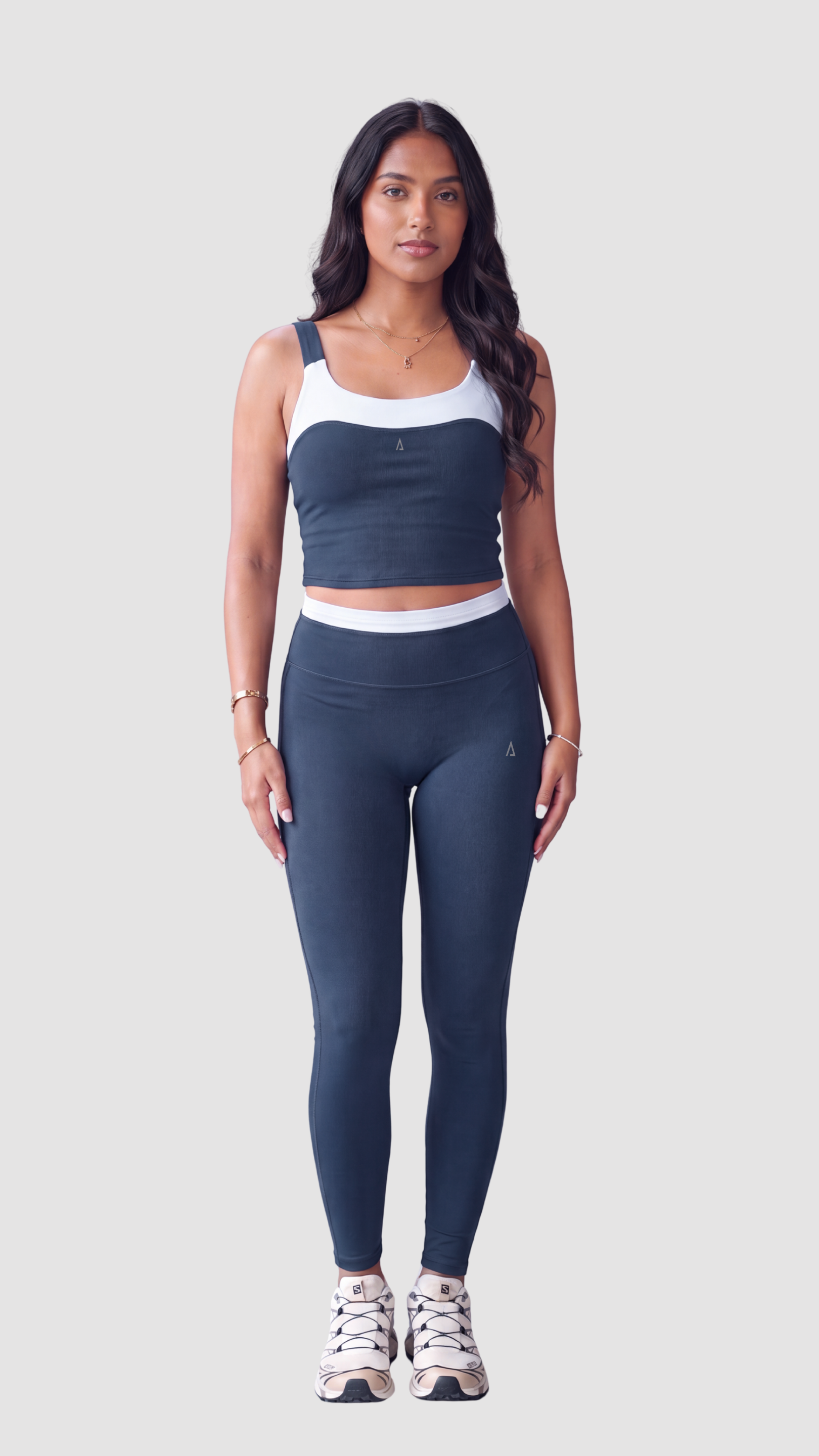 Freedom Contrast Crop Top- Navy Blue