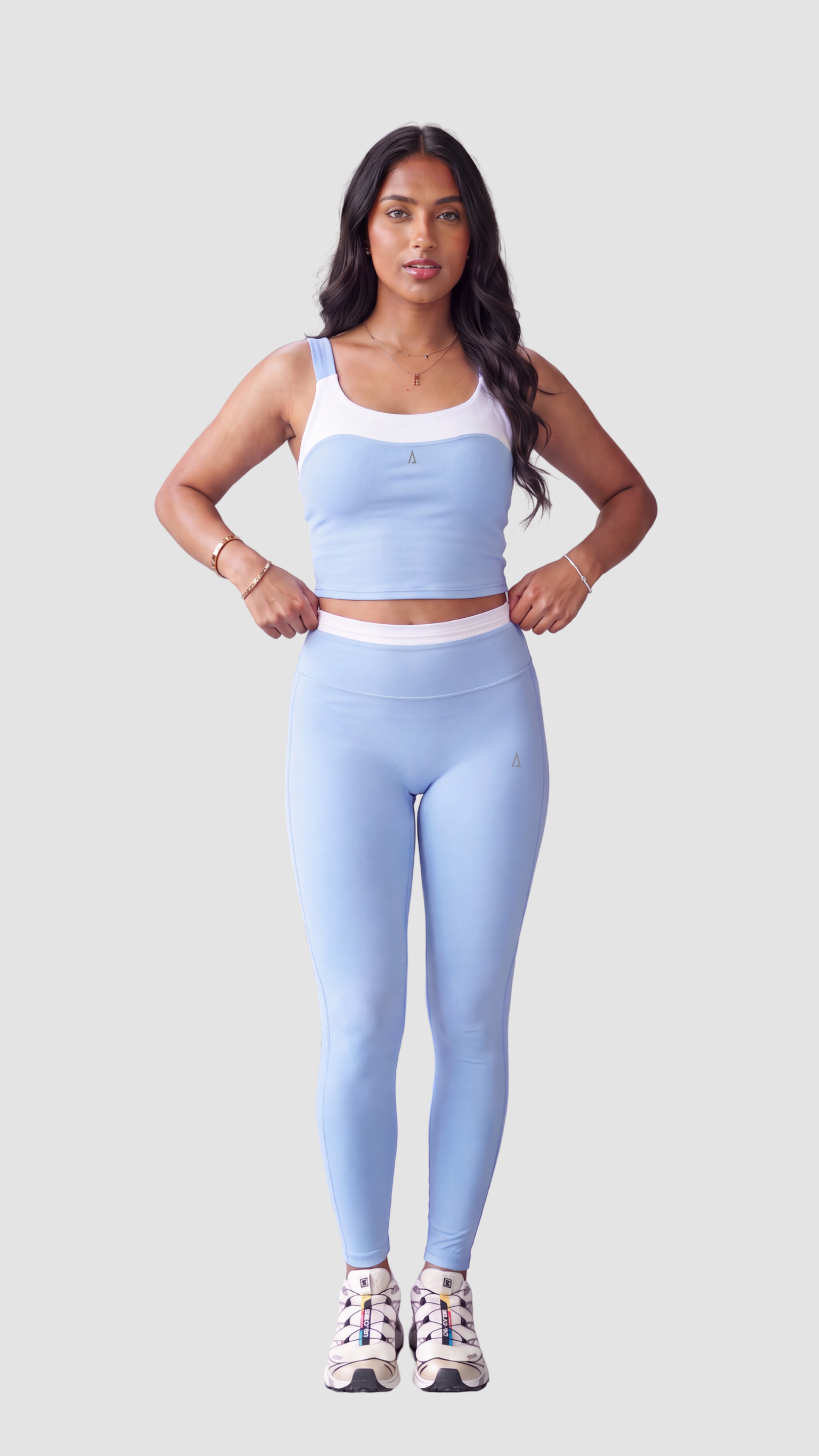 Freedom Contrast Crop Top- Baby Blue