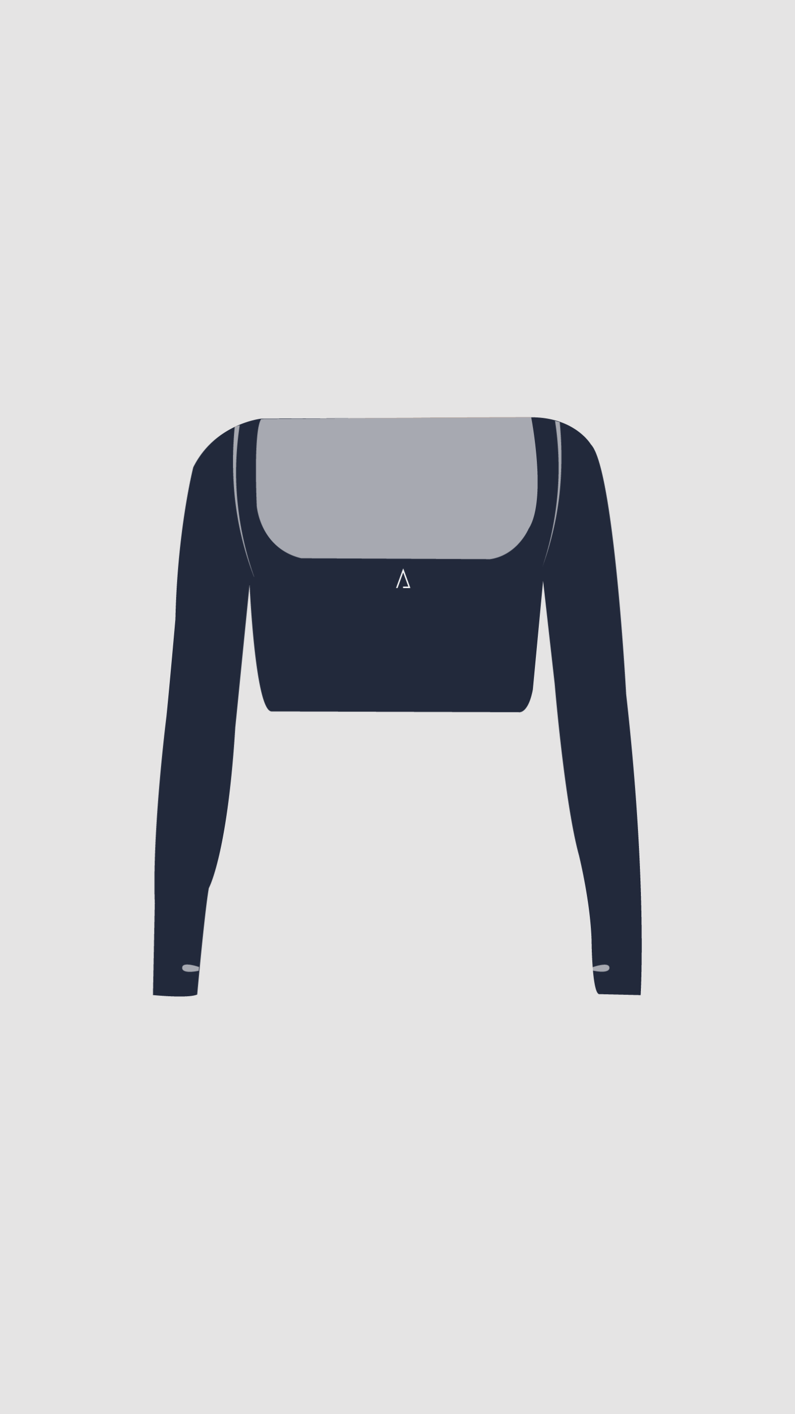 Dynamic Crop Top de manga larga- Midnight Blue