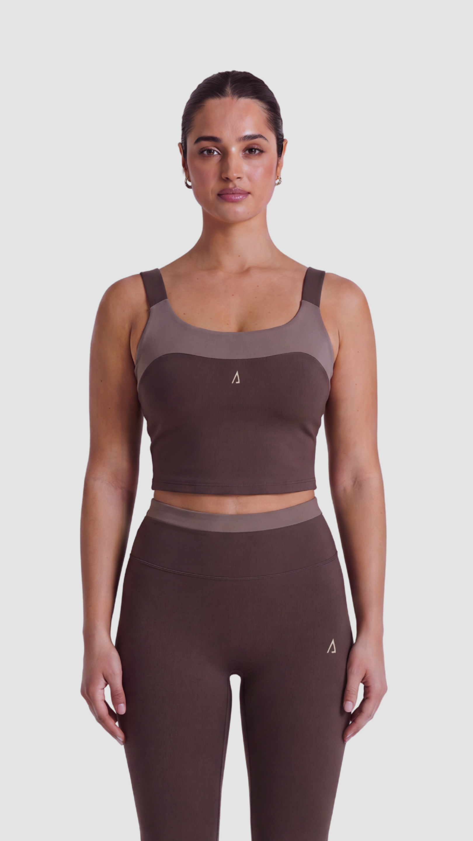 Freedom Contrast Crop Top- Dark Brown