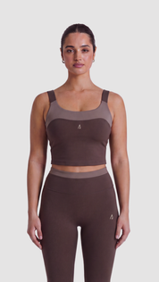 Freedom Contrast Crop Top- Dark Brown