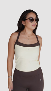 Freedom Contrast Tank- Butter Yellow