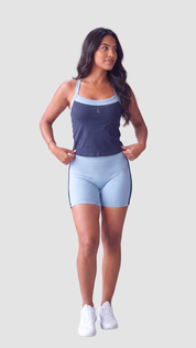 Freedom Contrast Shorts- Baby Blue