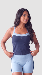 Freedom Contrast Tank- Navy Blue