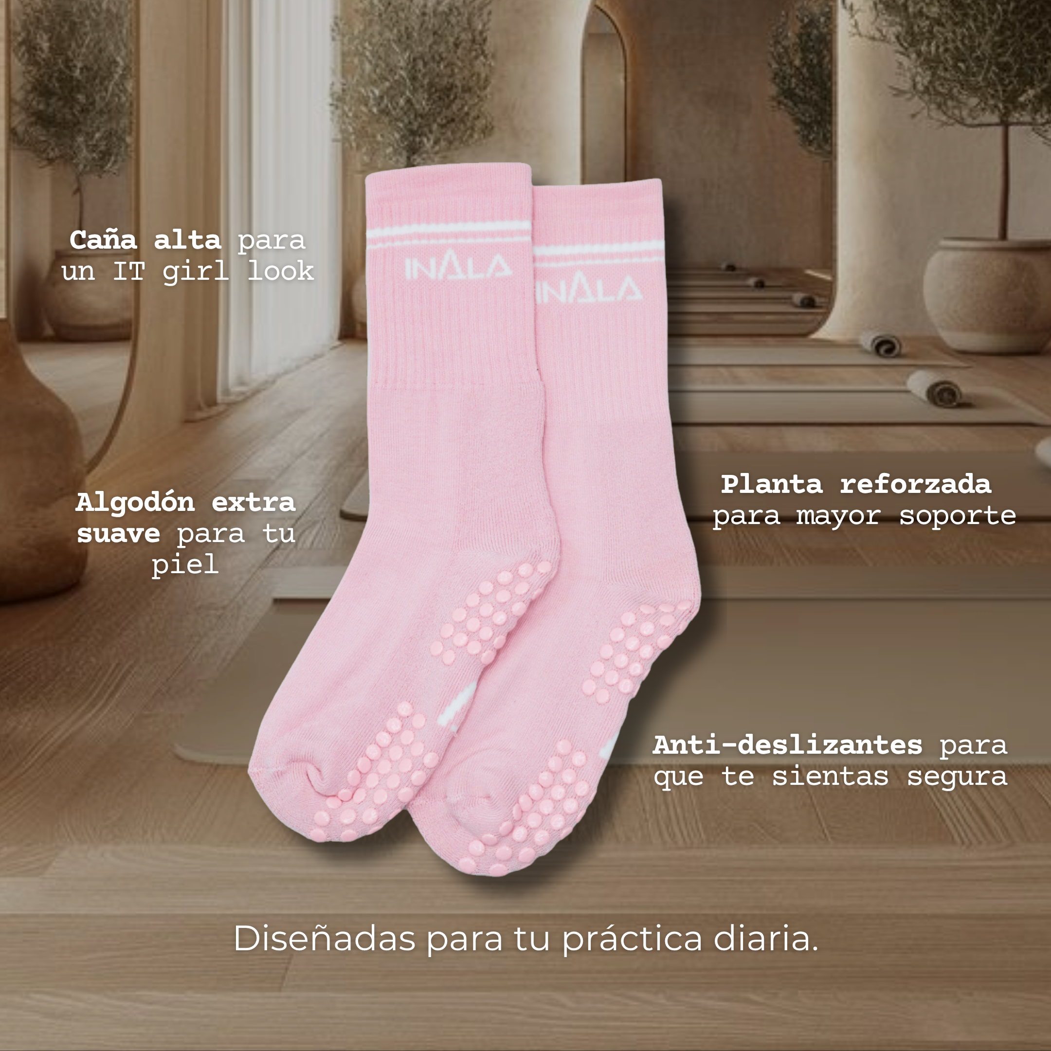 Pilates Flow Socks- Pink