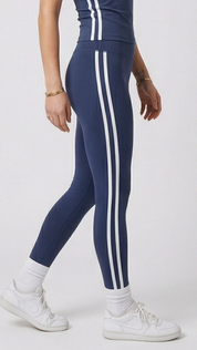 Freedom Duo Stripe Leggings - Navy Blue