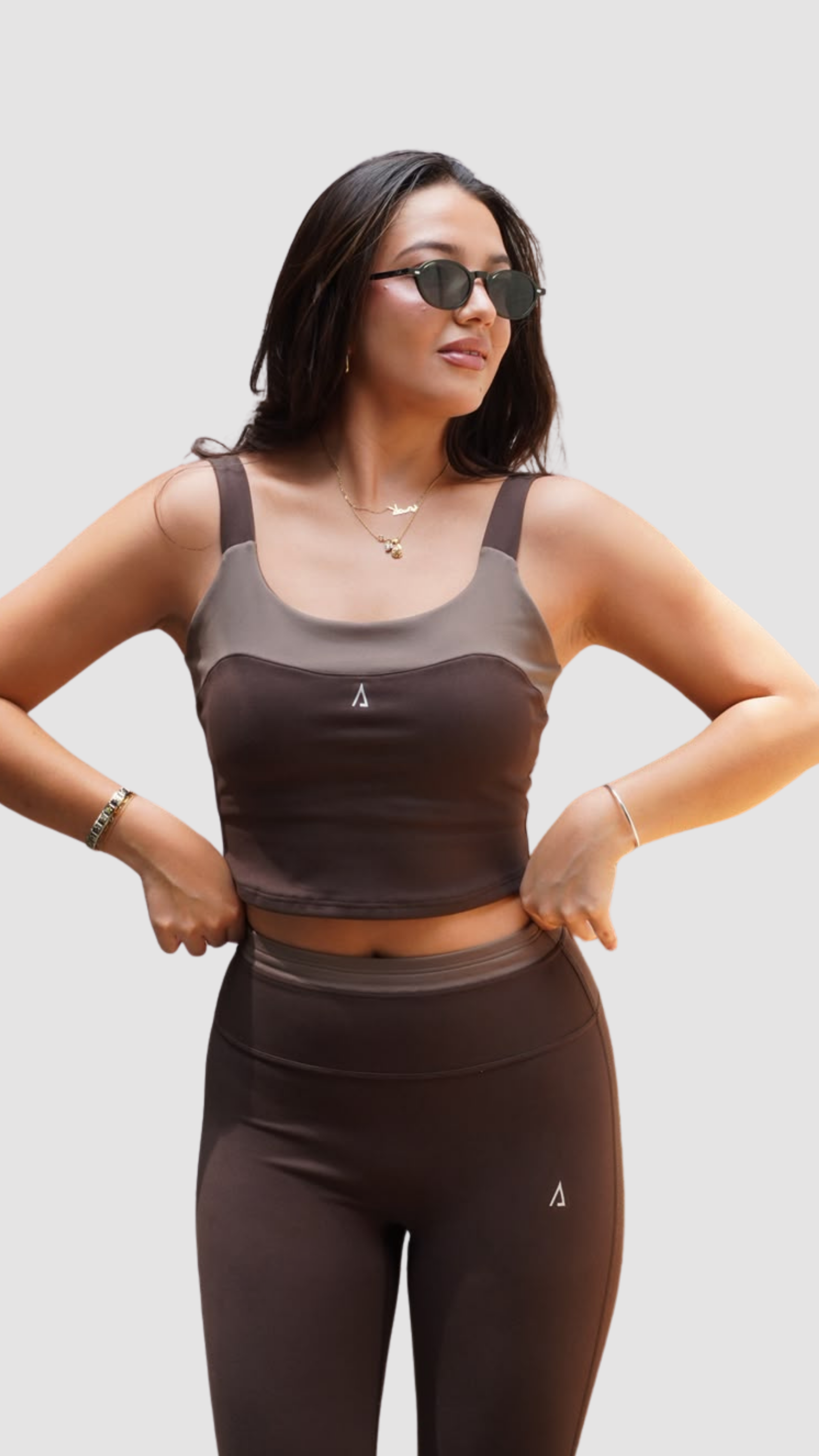 Freedom Contrast Crop Top- Dark Brown