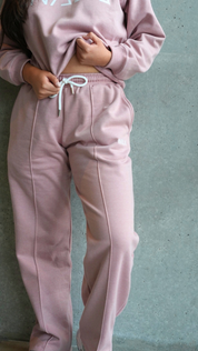 Wide-Leg Sweat Pants (basta ancha)- Pink