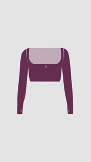 Dynamic Crop Top de manga larga- Wine