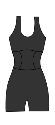 Power Suit Enterizo Short - Black