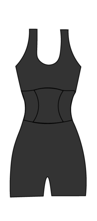 Power Suit Enterizo Short - Black