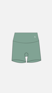 Pocket Shorts de cintura alta-Pastel Green