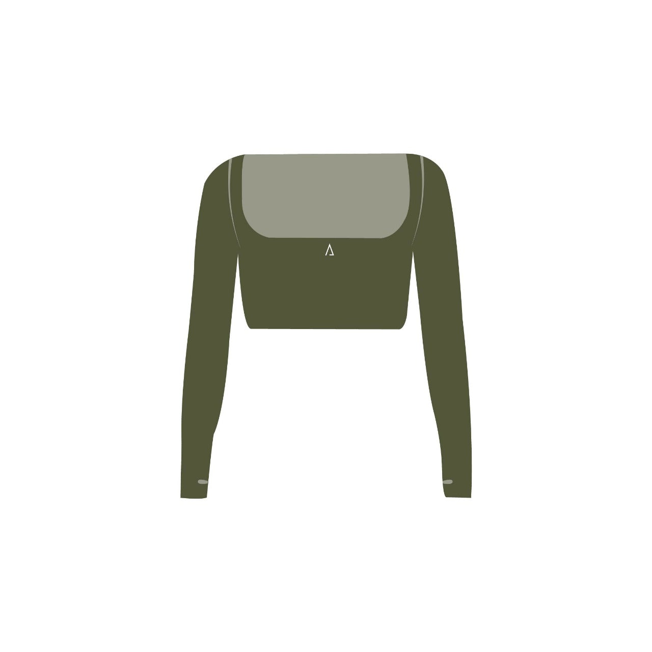 Flow Crop Top de manga larga- Dark Green