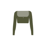 Flow Crop Top de manga larga- Dark Green