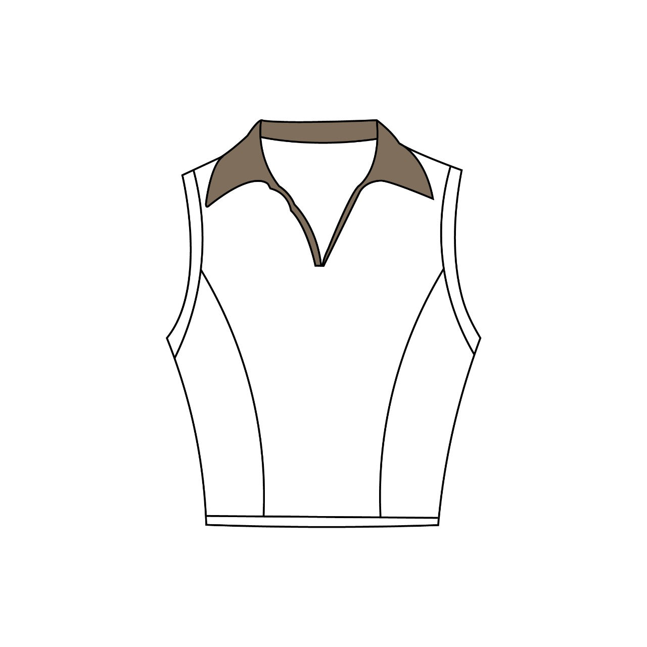 Soft Polo Vest — Contrast Collar (Deep Taupe)