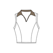 Soft Polo Vest — Contrast Collar (Deep Taupe)