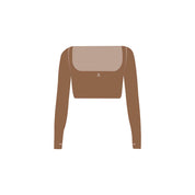Flow Crop Top de manga larga- Espresso