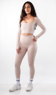 Flow Leggings con bolsillos laterales- Beige