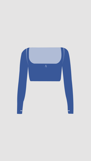 Dynamic Crop Top de manga larga- Electric Blue